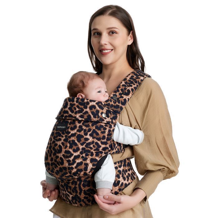 Momcozy-kantoreppu, ergonominen kantoreppu, sopii vauvoille 3,2–20 kg, leopardikuvio