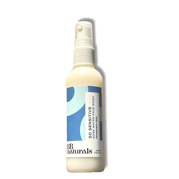 BB Naturals So Sensitive mycí gel na obličej s růžovou vodou 100ml