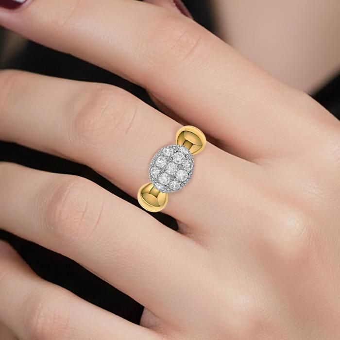 Bague Femme en Plaqué Or 18K – Anneau Élégant Serti d'Oxydes de Zirconium Étincelants –Idée Cadeau Romantique, Anniversaire, Noël