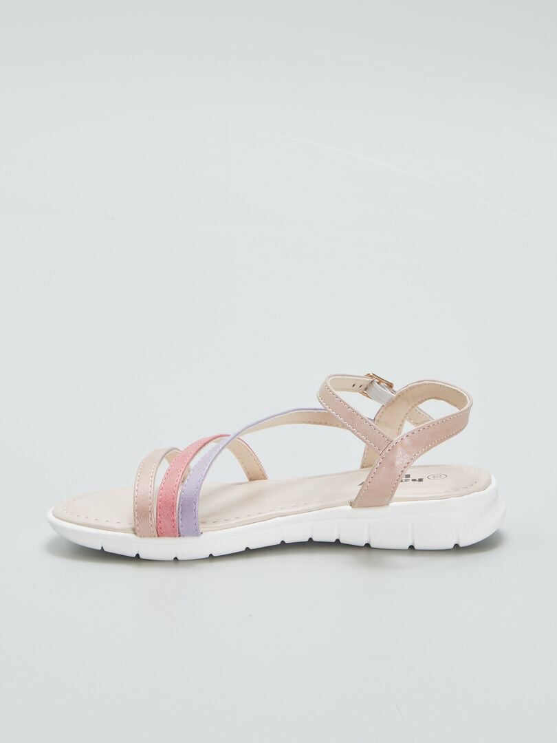 Sandalias tricolor - ROSA
