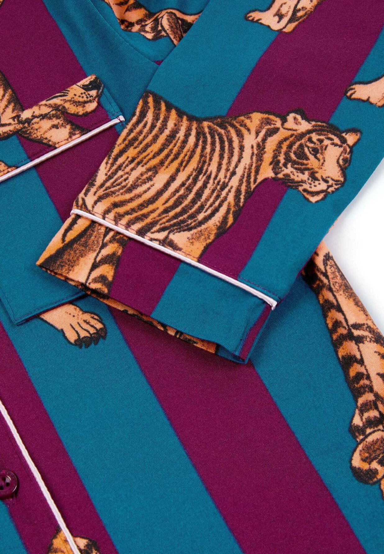 Chelsea Peers TIGER STRIPE SET - Pyjamaset - bordeaux
