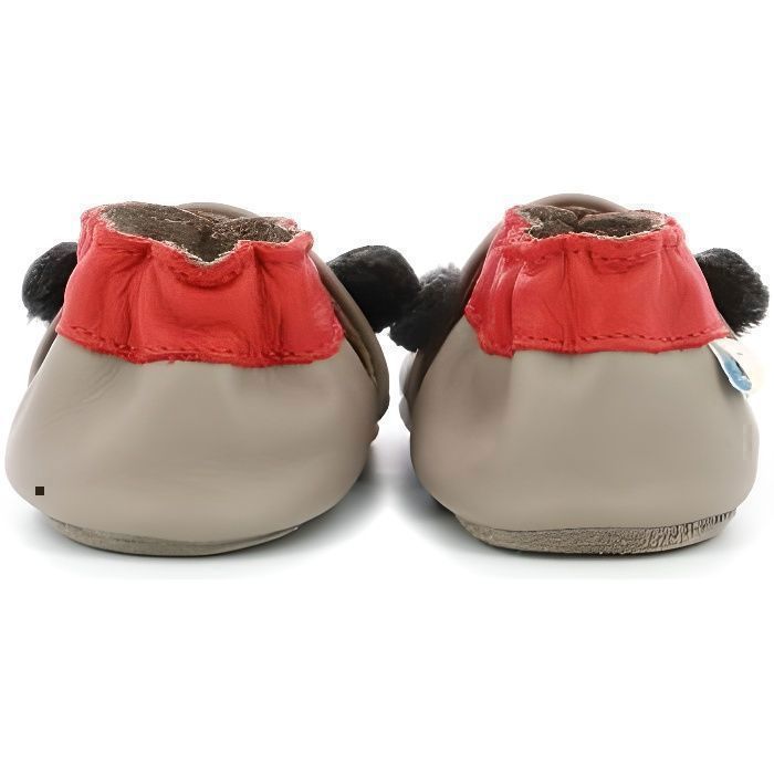Robeez grey leather baby boy slippers - Awesome Bear model - comfortable and stylish