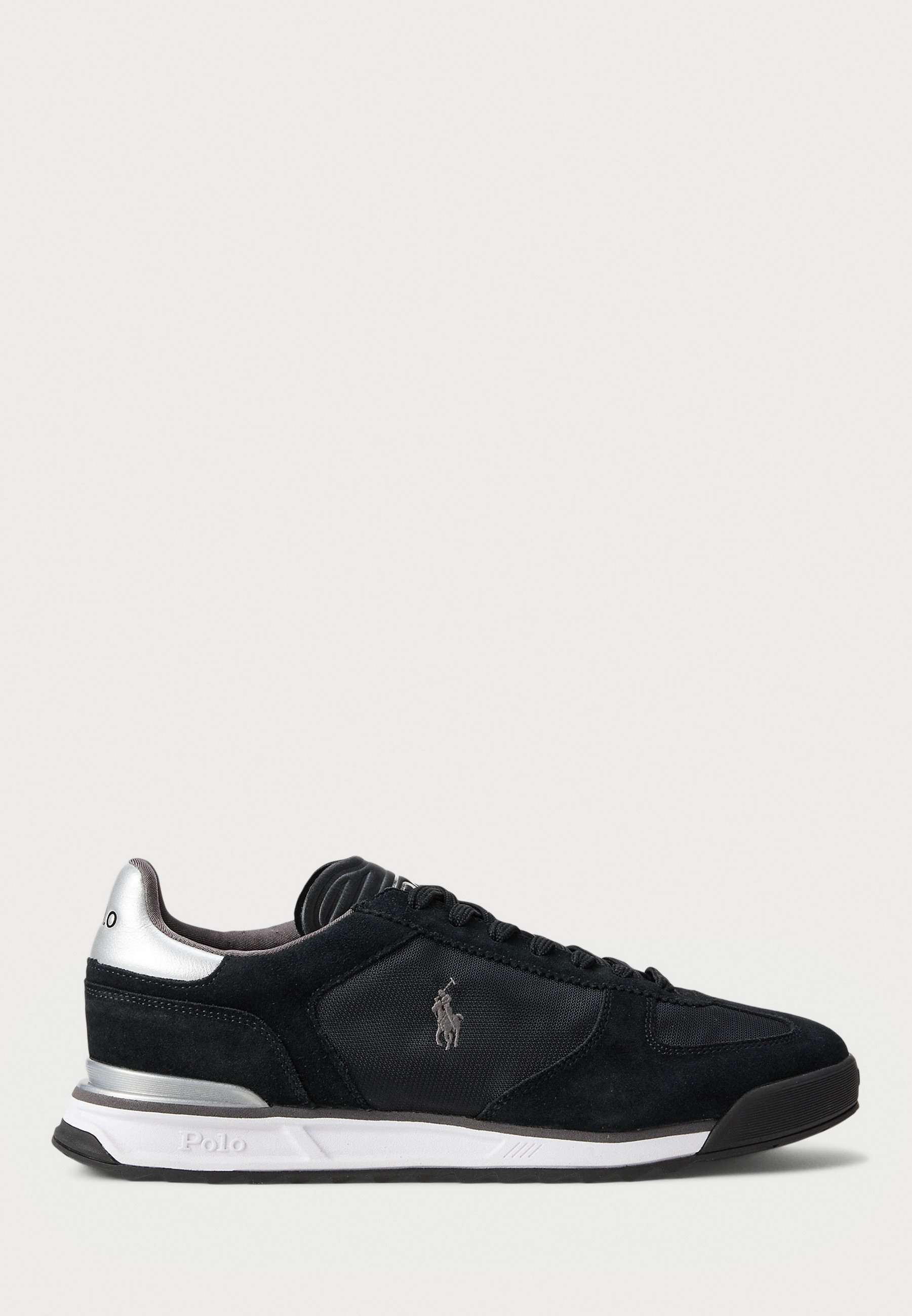 Polo Ralph Lauren VARICK SUEDE & OXFORD SNEAKER UNISEX - Sneakers - nero/grigio/argento