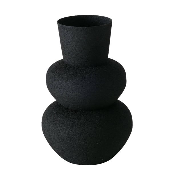 Czarny wazon metalowy MAYNAR, 17 cm