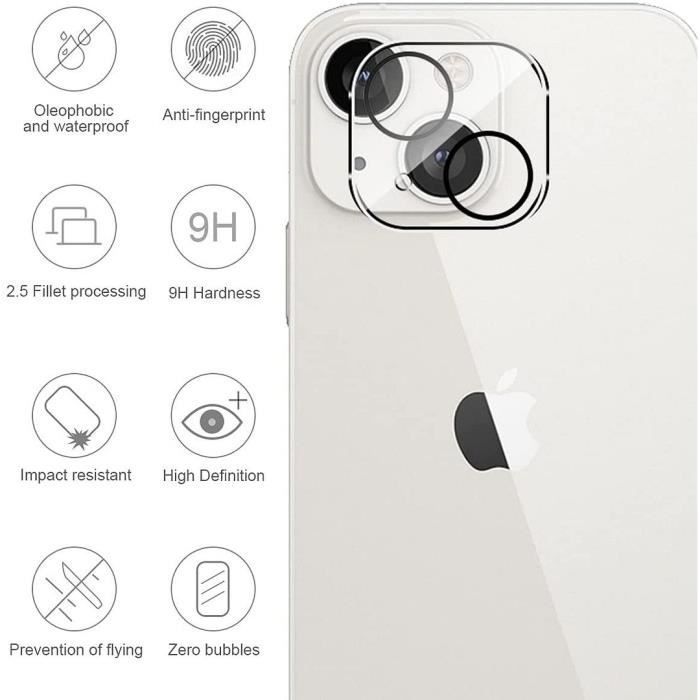 Protector de cámara - PROSHOP - para iPhone 13 - Cristal templado - Paquete de 2 - Resistente a golpes