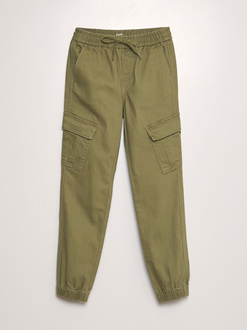 Pantalones deportivos de felpa con bolsillos laterales - Verde