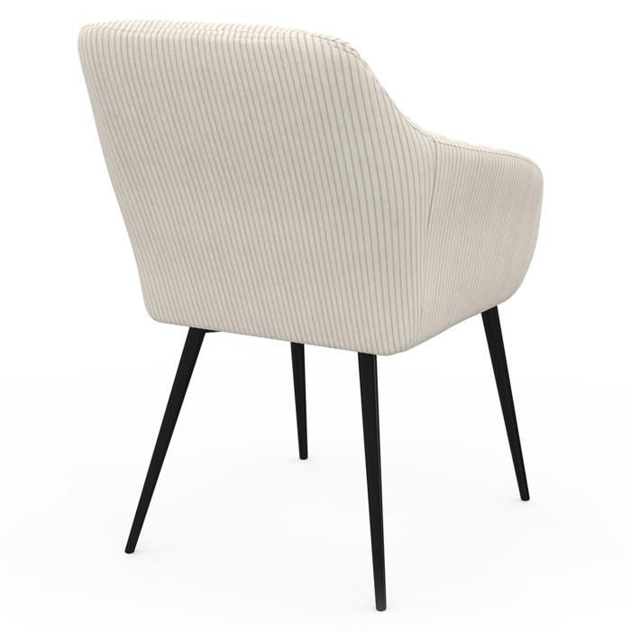 IDMARKET Lot de 2 chaises de salle à manger JANY en velours côtelé beige