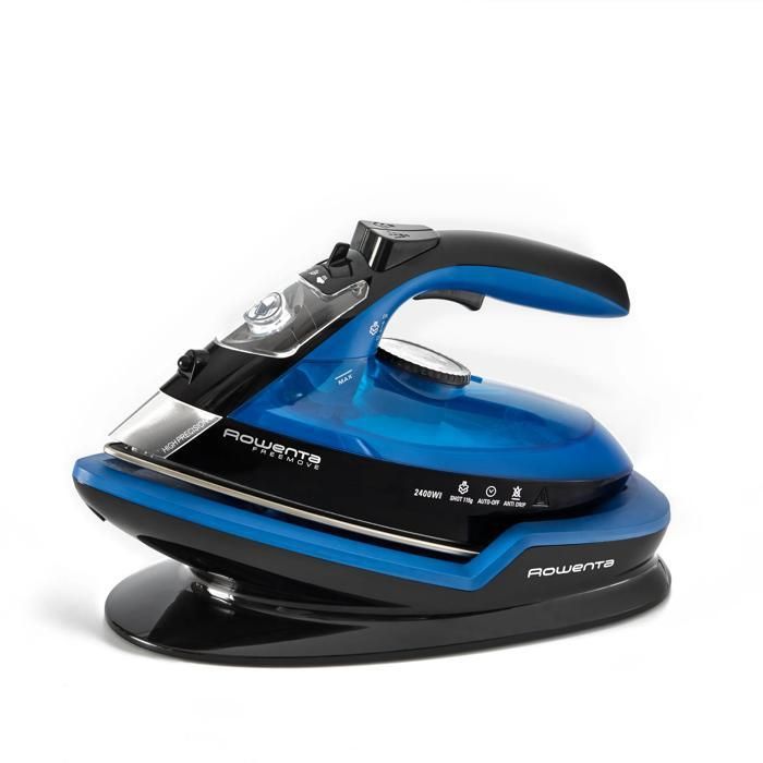 Rowenta Freemove Fer à repasser sans fil noir & bleu 2400 W, débit de vapeur continu de 27 g/min, pression de vapeur de 115 g/min