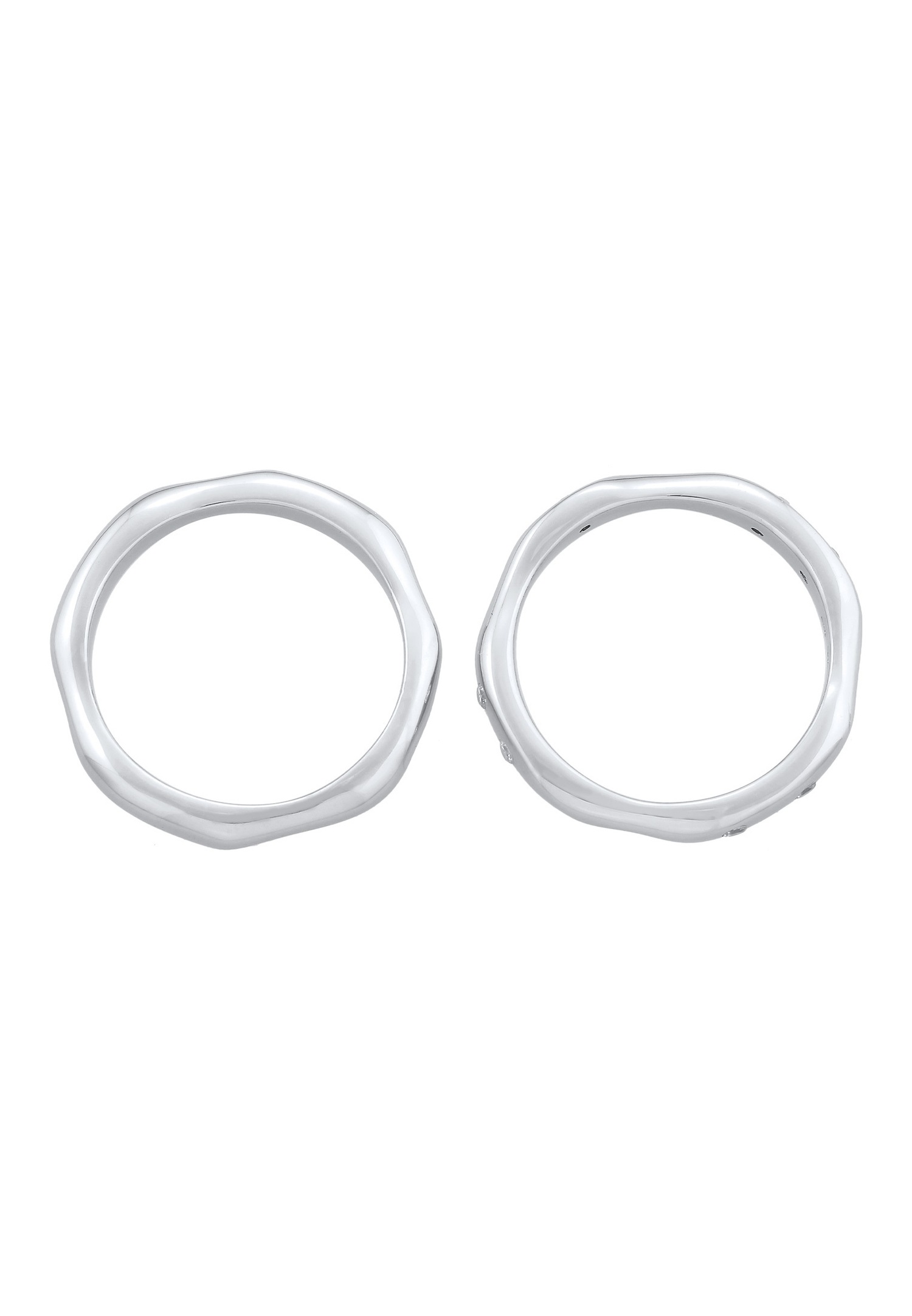 Elli Femmes Bande Set de 2 Basique avec Cristaux de Zirconium en argent sterling 925