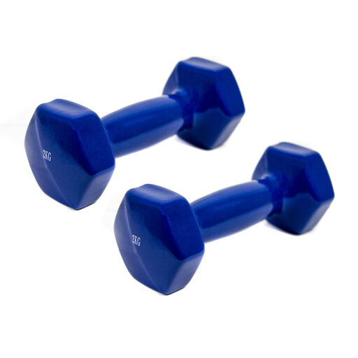  2x 2 kg bučice s mekim vinilnim rukohvatom za vježbanje, gimnastiku i bodybuilding