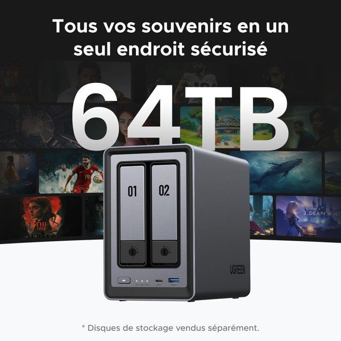 NAS Server - UGREEN - DXP2800 - 2 bays - 8 GB