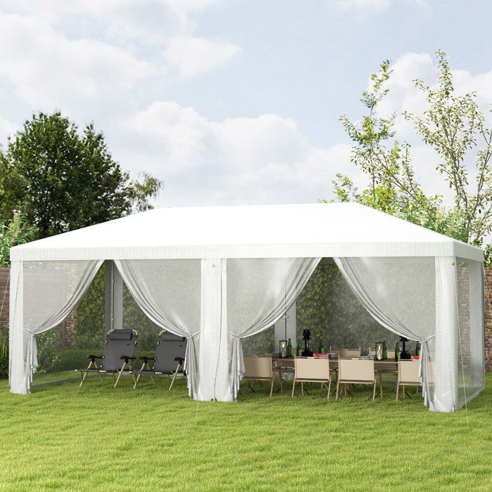 Outsunny - Carpa para fiestas - PE - 585x295x255cm - Blanca
