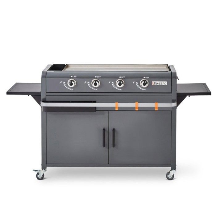 Plancha gaz Lola – BRASERO BY FAVEX – 4 brûleurs 9,6 kW – Plaque inox – 4 zones de cuisson – LONGTIME®