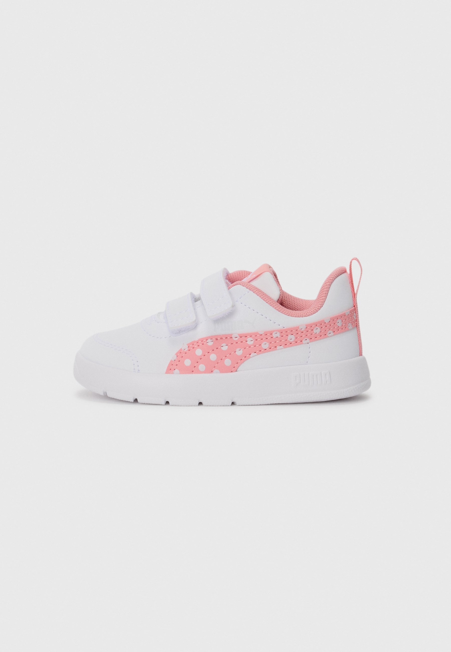 Puma COURTFLEX V3 DOTTY UNISEX - Běžecké boty na silnici - white/pinkscape/silver-coloured