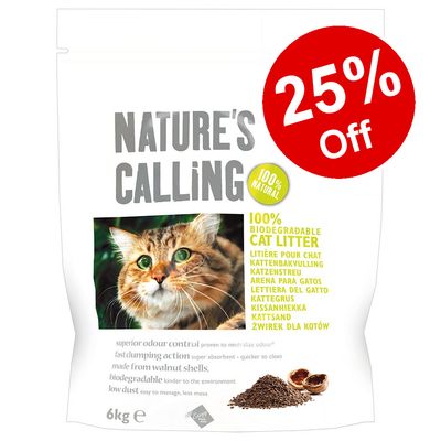 Lettiera per gatti Nature's Calling da 2,7 kg/6 kg - Sconto del 25%!*