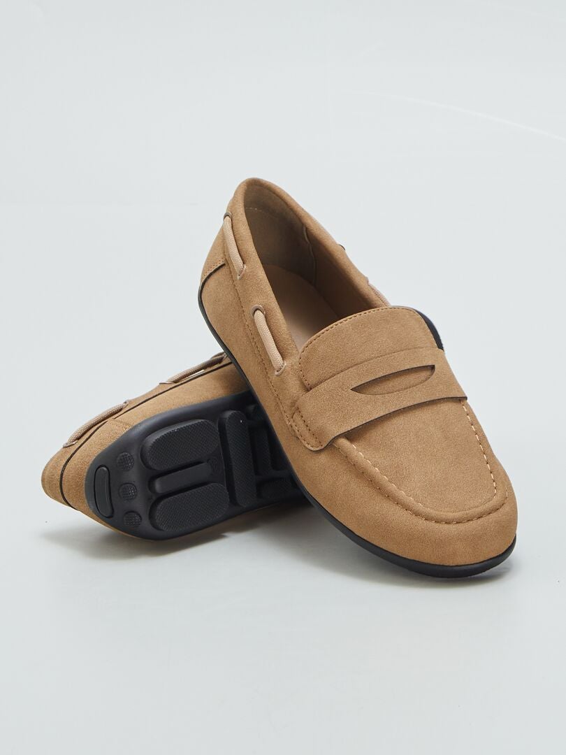 Mocassins de camurça sintética - BEGE