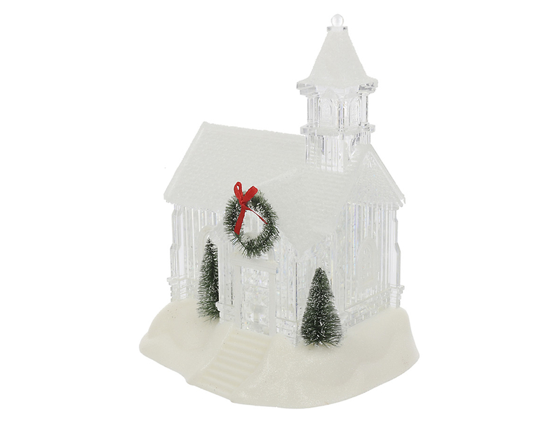 Figurka domek LED Chapelle biały