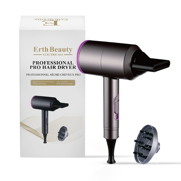 Erth Beauty Electricals - Profesjonell hårføner UK/EU-plugg