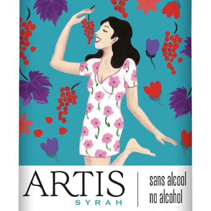 Artis Syrah - Boisson sans alcool à base de vin rosé - 75cl