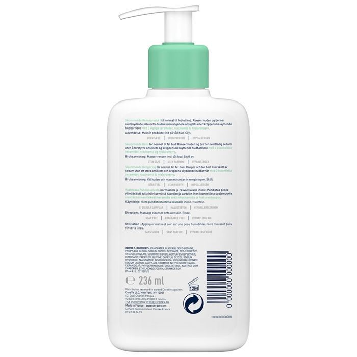 CeraVe Schäumendes Gesichtsgel - 236 ml - Reinigt - Klärt - Spendet Feuchtigkeit