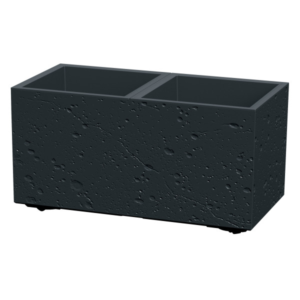Donica Sierra Case Beton Effect 57 x 29 x 29 cm czarny PROSPERPLAST
