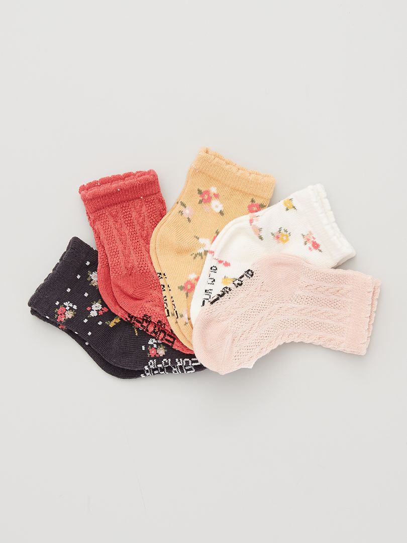 Calcetines estampados - Juego de 5 - Flores
