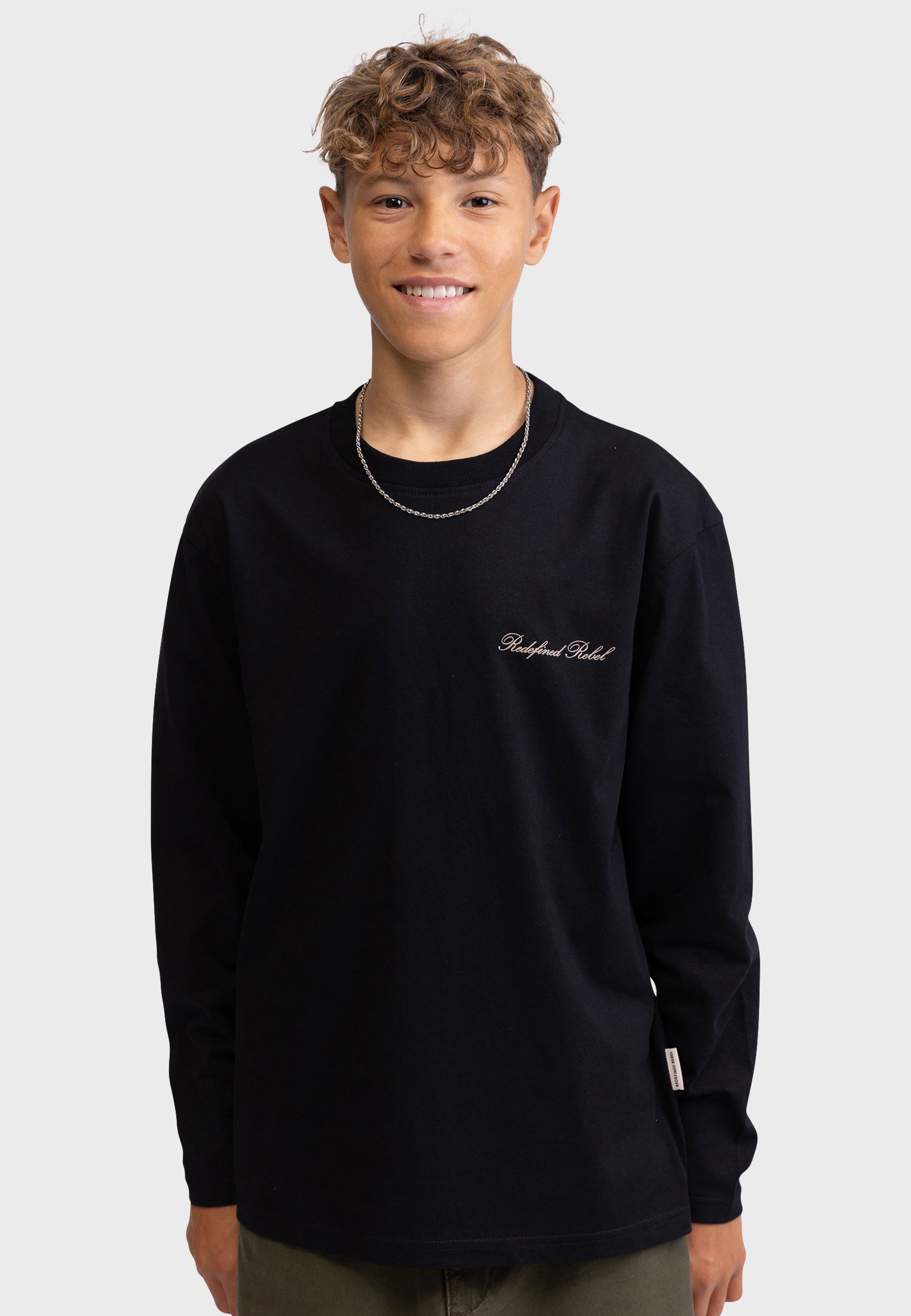 Redefined Rebel TELIAN TEE BOX 2 PCS BOXY FIT - Maglia a maniche lunghe - nero/kaki vintage