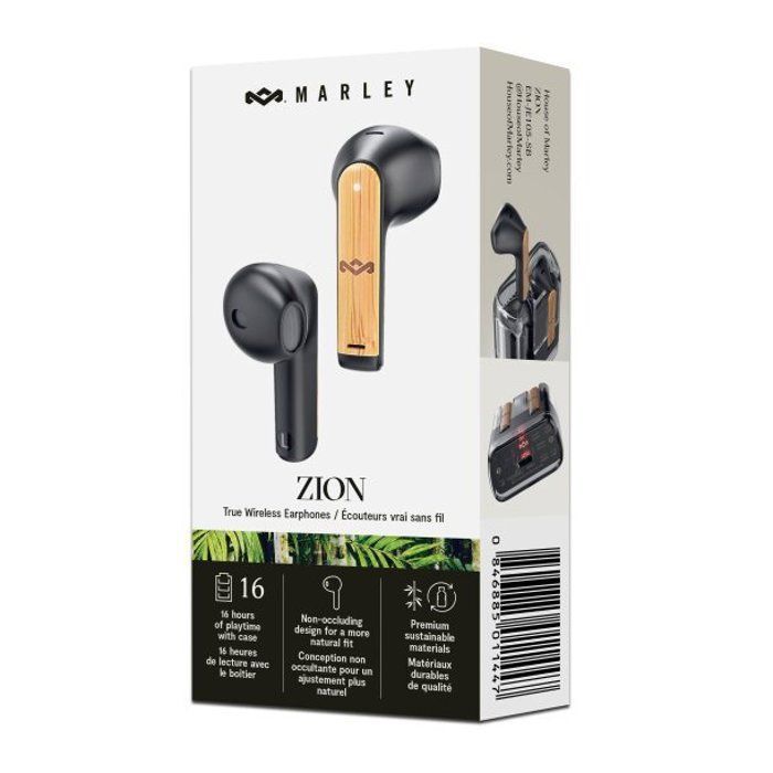Langattomat nappikuulokkeet - House of Marley - Zion - 16 tunnin akunkesto - Bluetooth 5.3 - Hikeä hylkivät