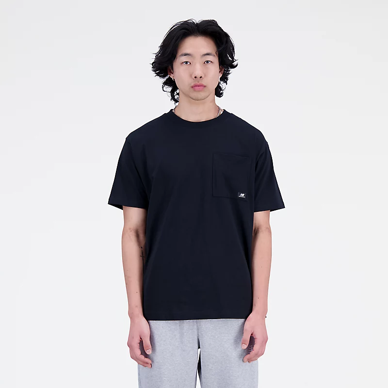 Męska koszulka z krótkim rękawem Essentials Reimagined Cotton Jersey T-shirt - CZARNY