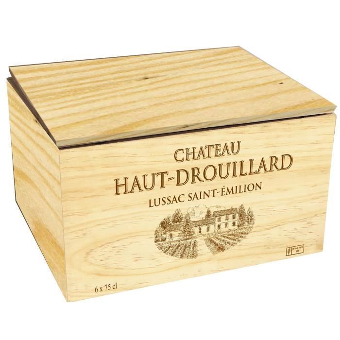 Château Haut-Drouillard 2022 Lussac Saint-Emilion - Vino Tinto Burdeos + Estuche de Madera