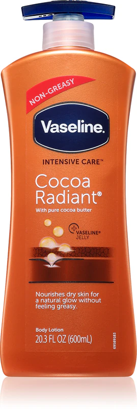 Loção Corporal Vaseline Cocoa Radiant para pele seca
