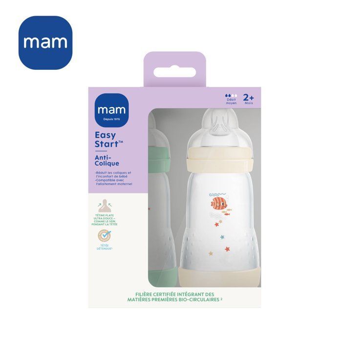 Conjunto de 2 Mamadeiras - MAM - Easy Start - Anticólica 