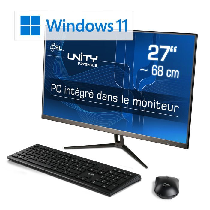 PC tout-en-un - CSL - Unity F27B-ALS - 27 pouces - 512 Go SSD - 8 Go RAM - Windows 11