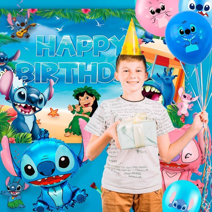 Verjaardagsfeestdecoratie - INBXXARTY - Stitch - Meerkleurig - Kinderthema - Hedendaags