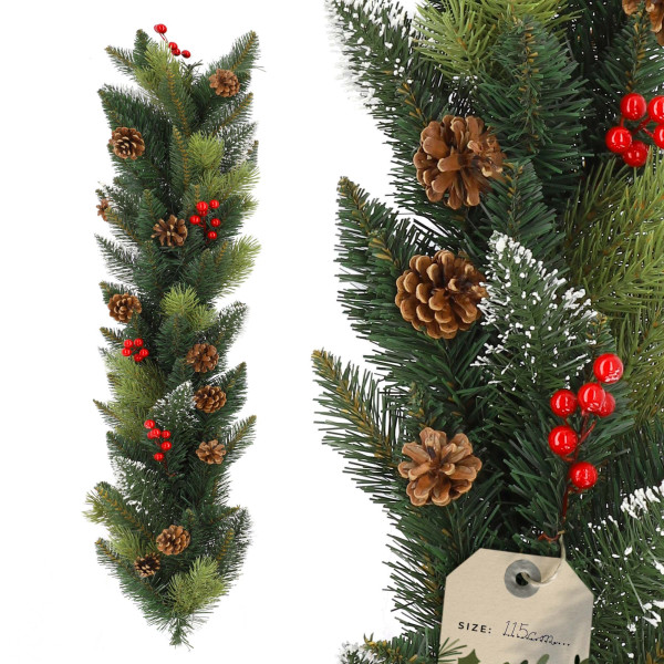 Girlanda Choinkowa Świąteczna 115 cm Gęsta Szyszki