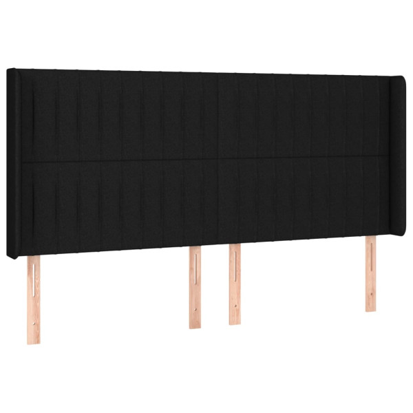 Wezgłowie Czarny 163 x 16 x 118/128 cm Tkanina vidaXL