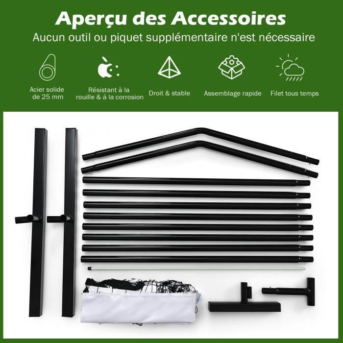 Badminton/Pickleball Net 670 x 92cm COSTWAY - Fiberglass Pole - Carry Bag - Metal Frame - Indoor/Outdoor