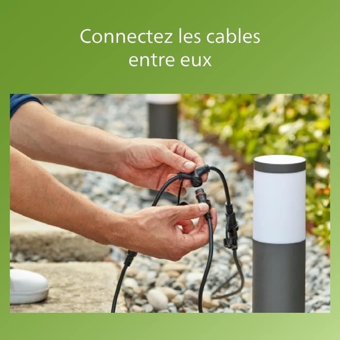 Bolardo exterior de baja tensión PHILIPS Garden Link, 24 W, IP44, 2700 K - Antracita