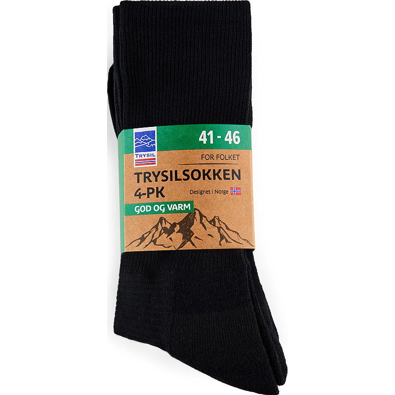 Trysil Trysil strumpor 4-pack storlek 41/45 svarta