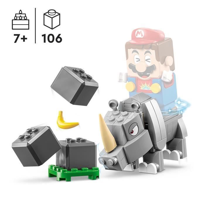 LEGO® Super Mario 71420 Rambi de Neushoorn Uitbreidingsset, Speelgoed om te combineren met een Startpakket