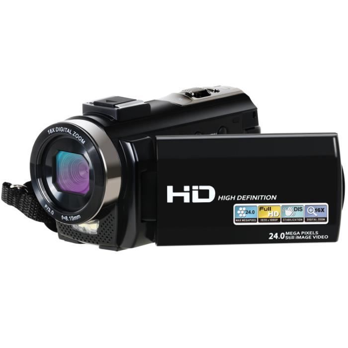 Video camera camcorder, digital video recorder for YouTube, Full HD 1080P, 30FPS video camera with 3.0-inch rotating IPS LCD screen.