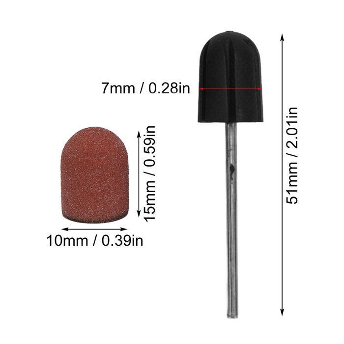 SALALIS Nail Sanding Drill Bits, Sanding Caps for Nail Art, 120 Grit, Polishing and Manicure Hygiene Strips