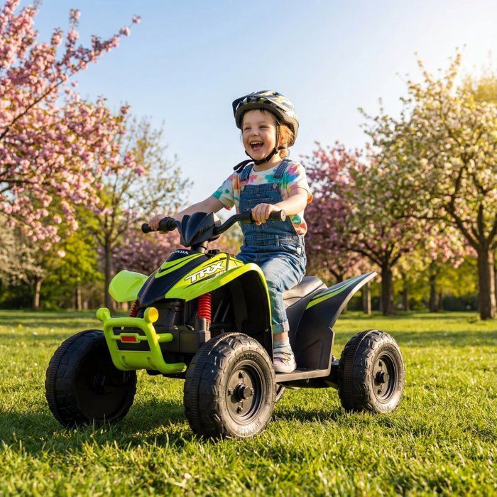 Quad eléctrico infantil - Honda TRX90X - Batería de iones de litio de 12 V y 7,5 Ah - 4 motores de 35 W - Control remoto parental