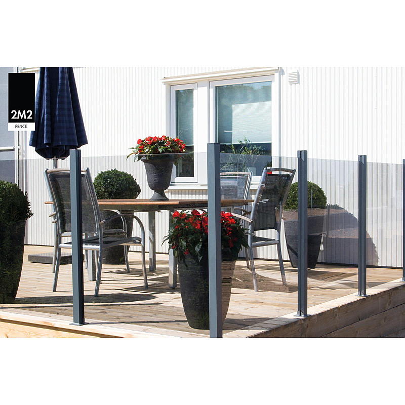 Clôture en verre. Plaque de verre 57,6 cm, h 160 cm, transparente.