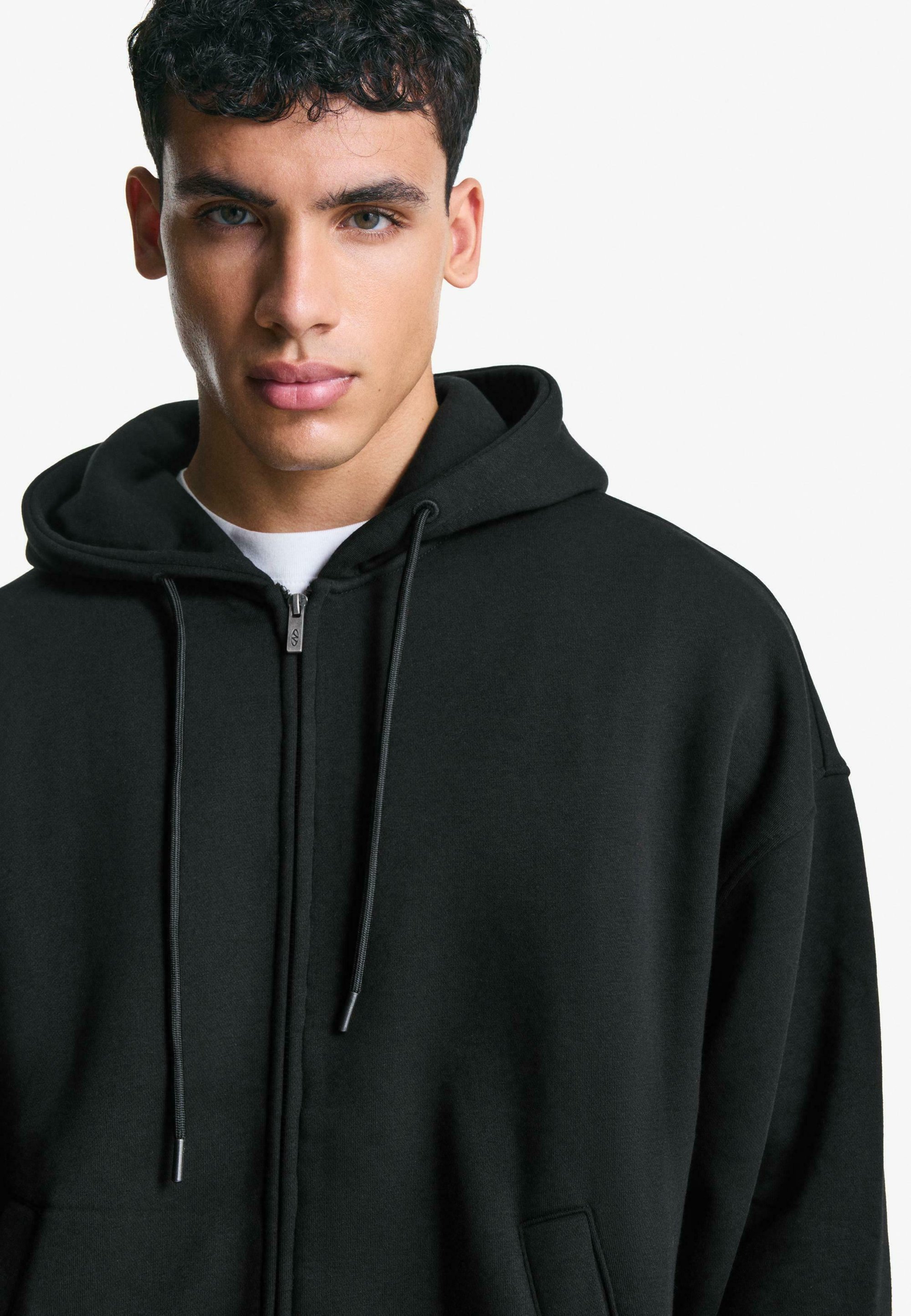 Sweat à capuche Bershka - Sweat zippé - Noir
