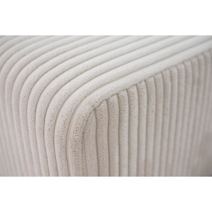 Sofá cama esquinero reversible PHARELL de 3-4 plazas - Pana beige - Compartimento de almacenamiento - Ancho 230 x Profundidad 155 x Alto 95 cm