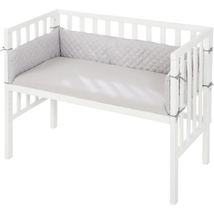 Berço ROBA Style 2 em 1 para dormir junto com a família + colchão - Protetor de berço e grade de proteção - Branco