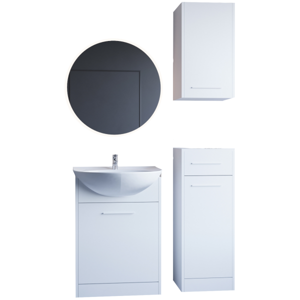 Meble do łazienki NESTA LED biały laminat