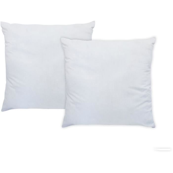 Set di 2 cuscini morbidi - 60 x 60 cm - Medio - Blu coccoloso - Bianco