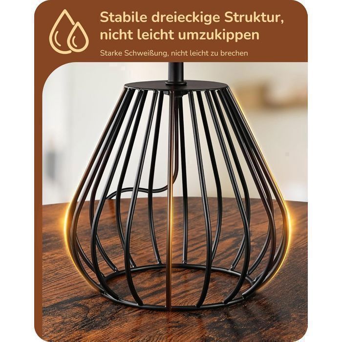 Lámpara de mesa EDISHINE de estilo bohemio vintage, de hierro y tela tejida a mano, incluye bombilla LED E14.
